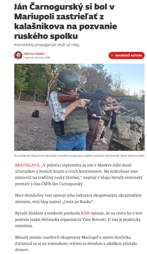 Tupý kolaborant Čarnogurský